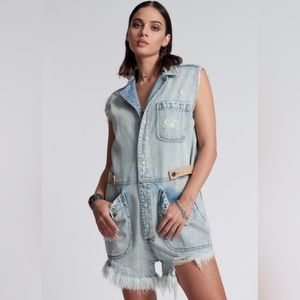 One Teaspoon KANSAS BLUE PALISADES OVERALL ~ XL